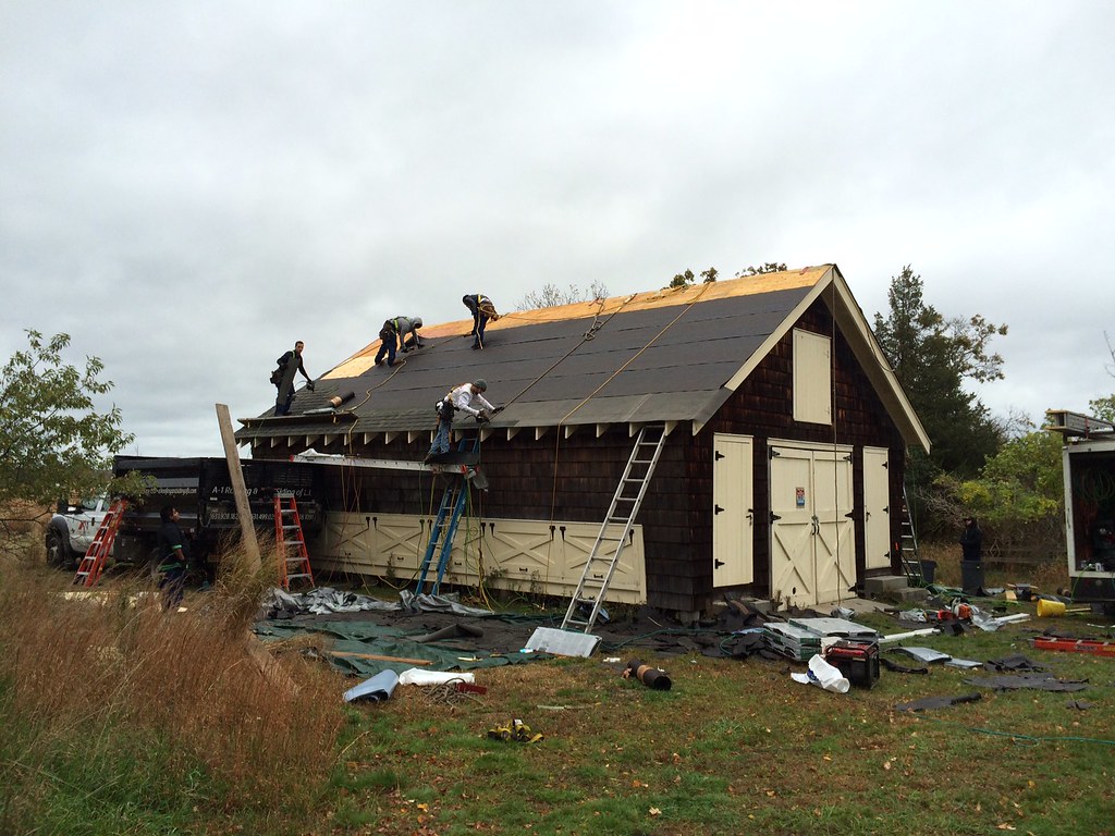 Long Island Wildlife Refuge Complex - Corn Crib during roof repair — related to Roof replacement