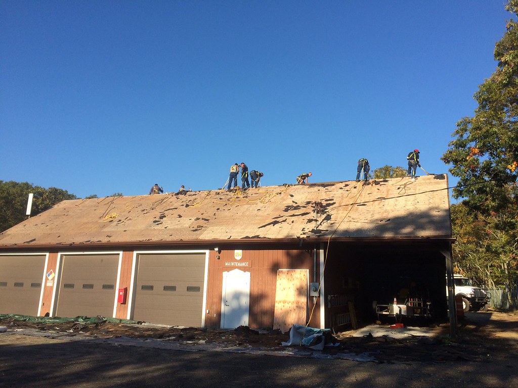 Long Island Wildlife Refuge Complex - Wertheim Shop during roof repair — illustrating Find a roof installer near me